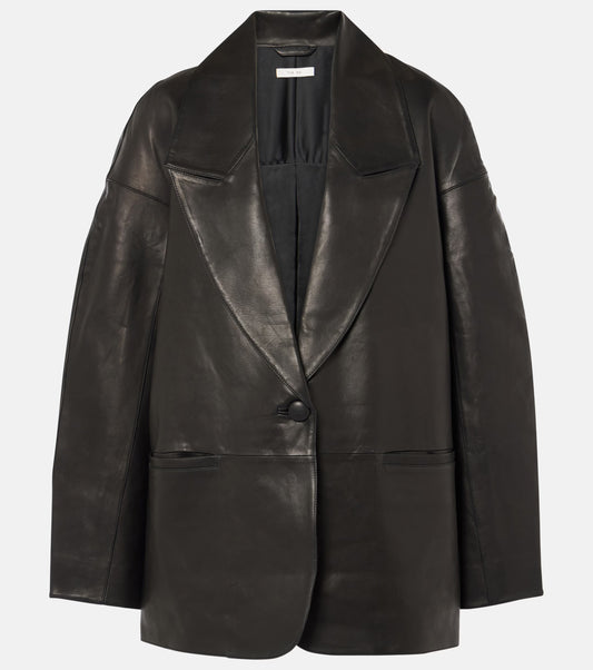 Slouchy Leather Blazer