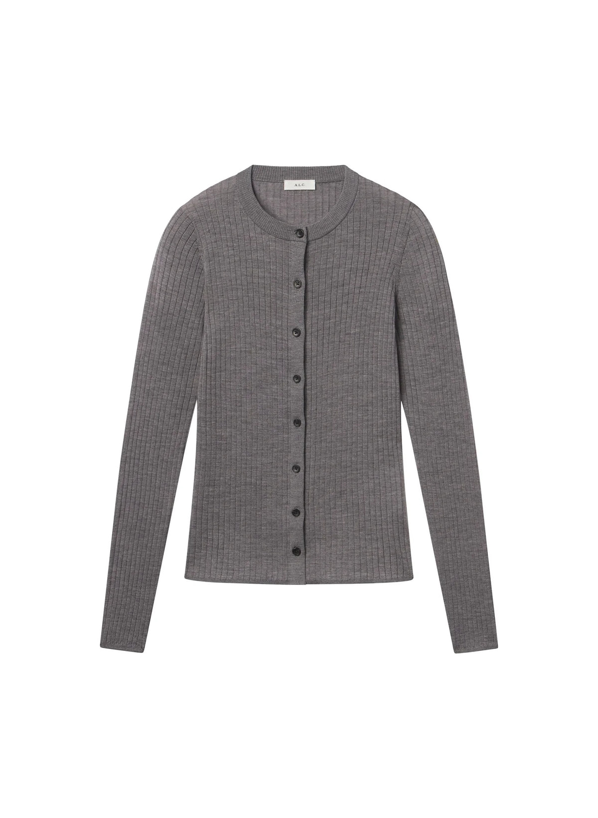 A.L.C. Fisher Fine Merino Cardigan in Medium Heather Grey