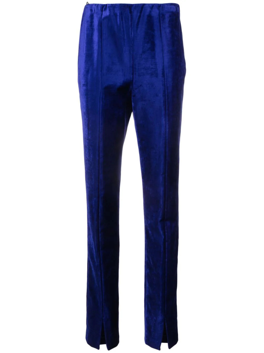 STRAIGHT SLIT VELVET PANTS