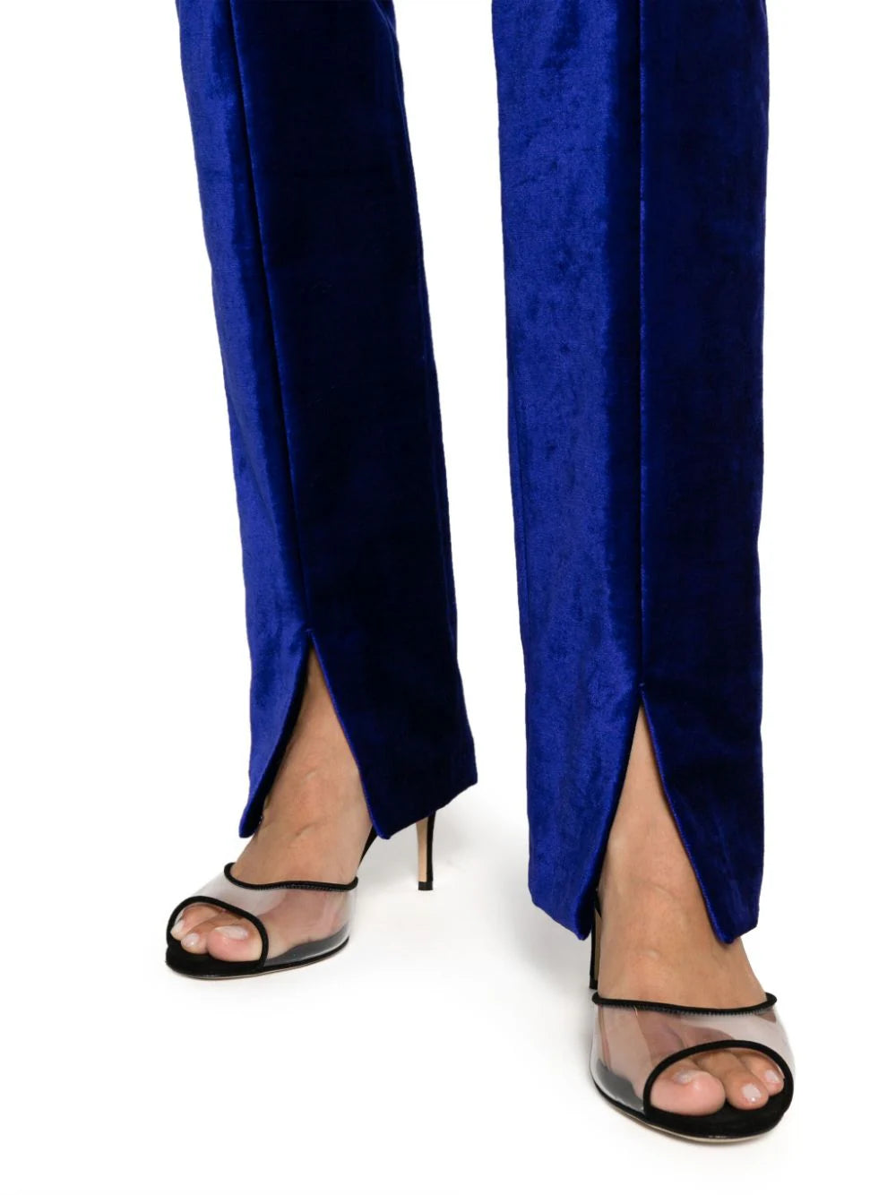 STRAIGHT SLIT VELVET PANTS