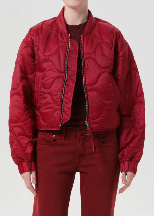 Iona Quilted Jacket-Tomato
