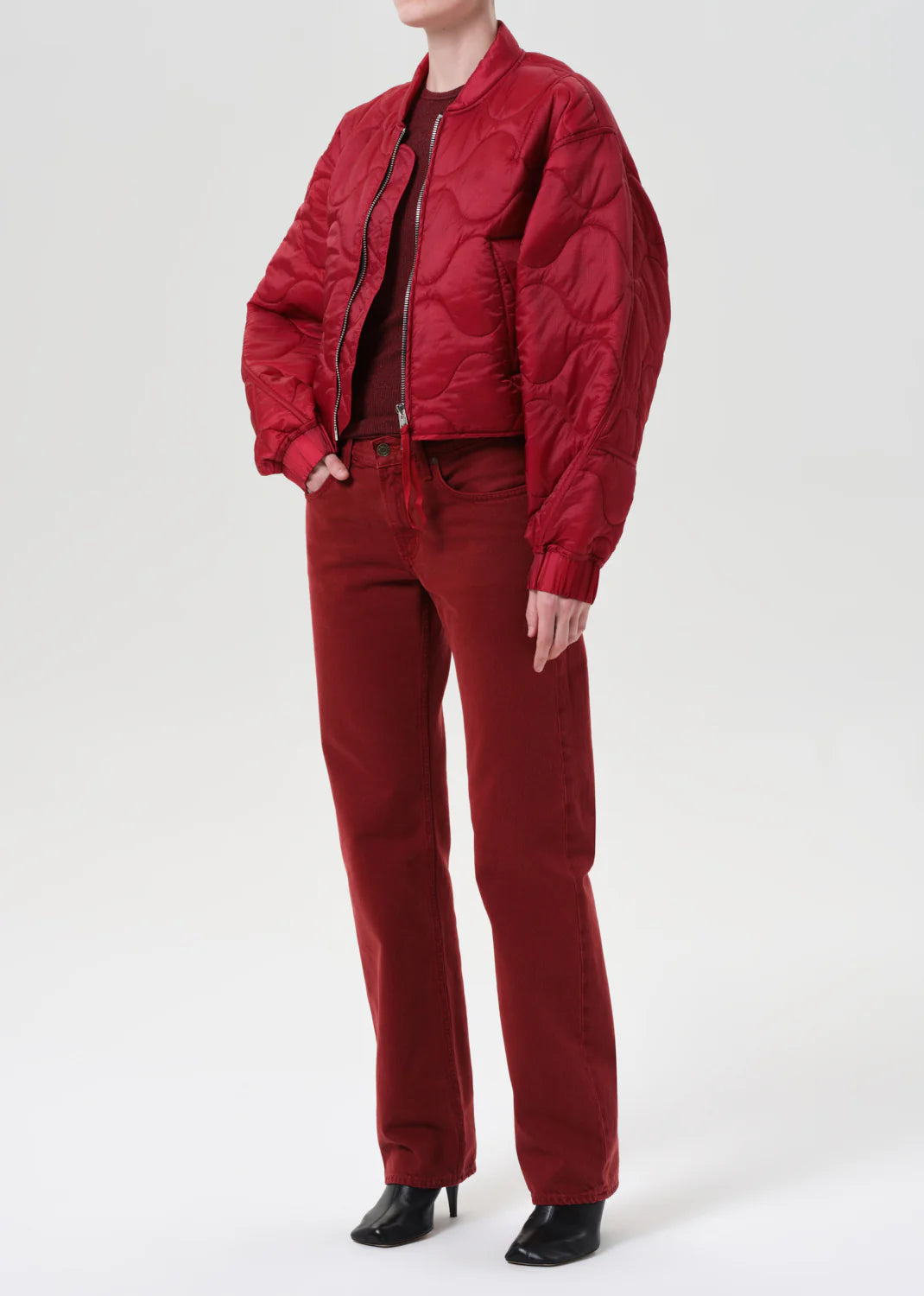 Iona Quilted Jacket-Tomato