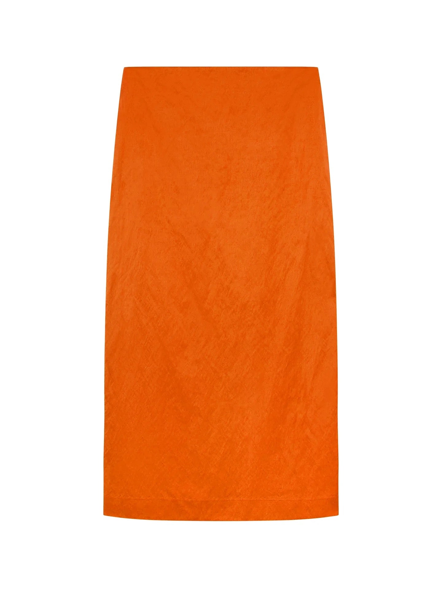 ALC satin midi skirt in rich orange persimmon