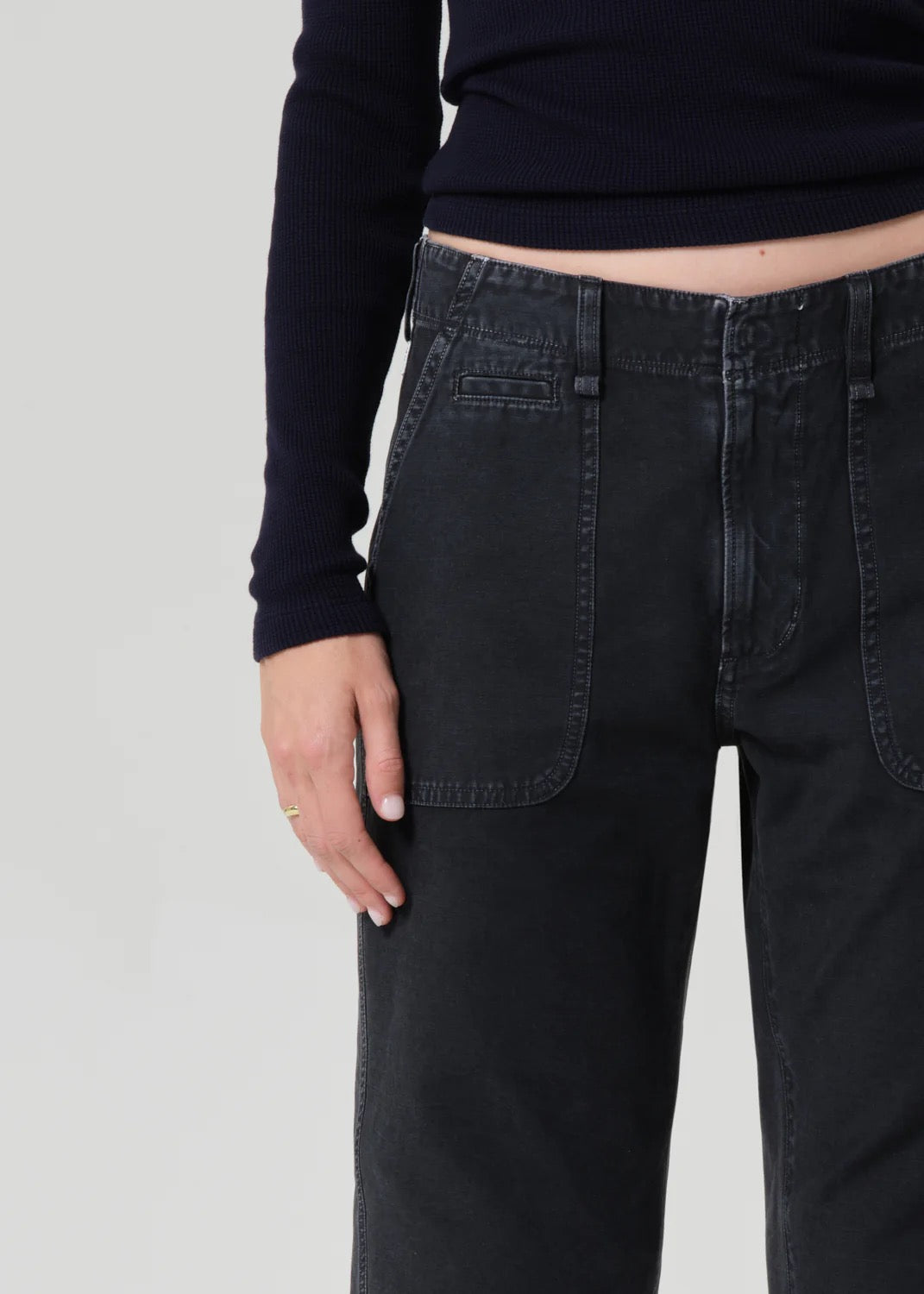 Citizens Of Humanity Low Rise Winslow Utility In Washed Black