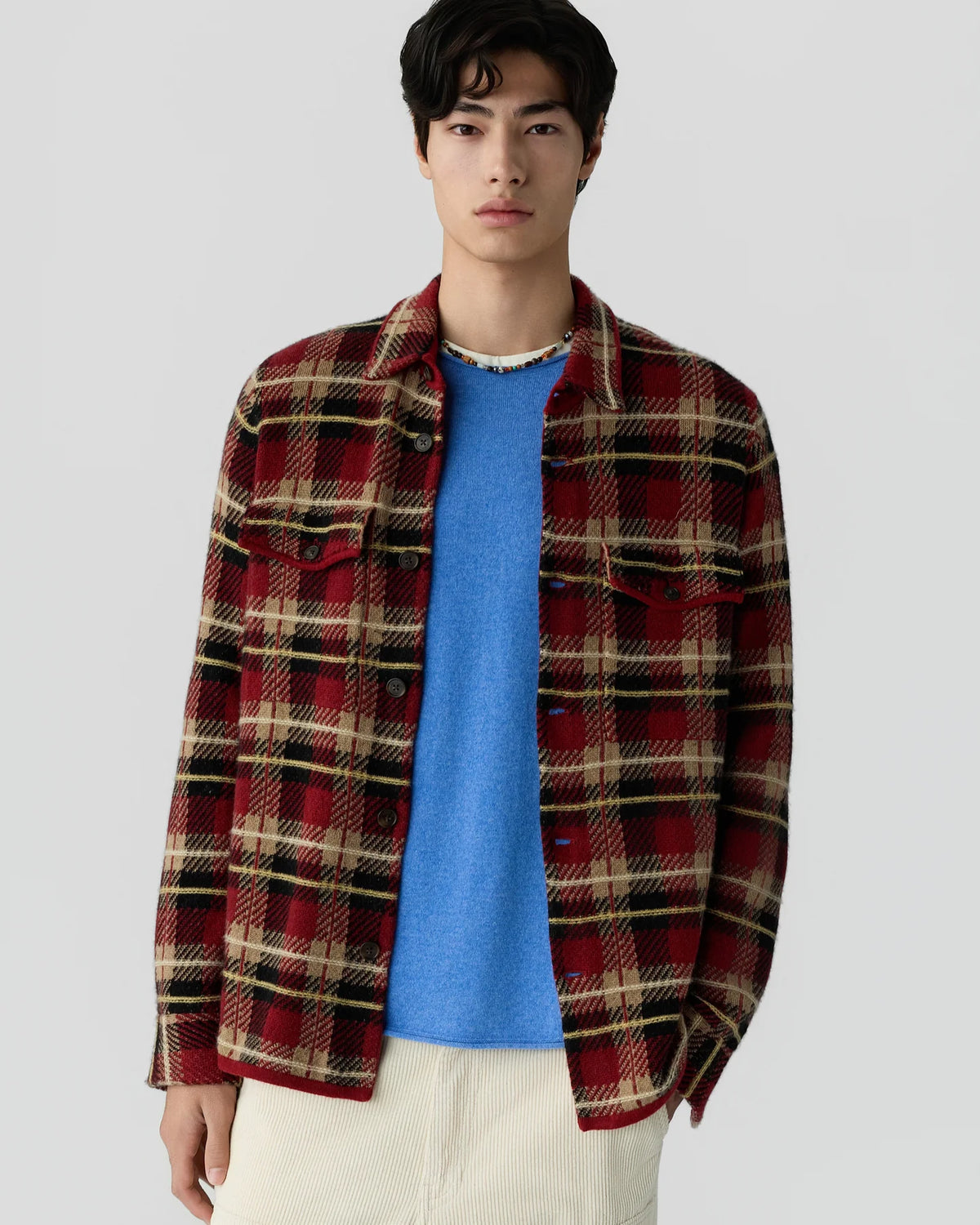 Guest in Residence Plaid Work Shirt in Carmine Combo