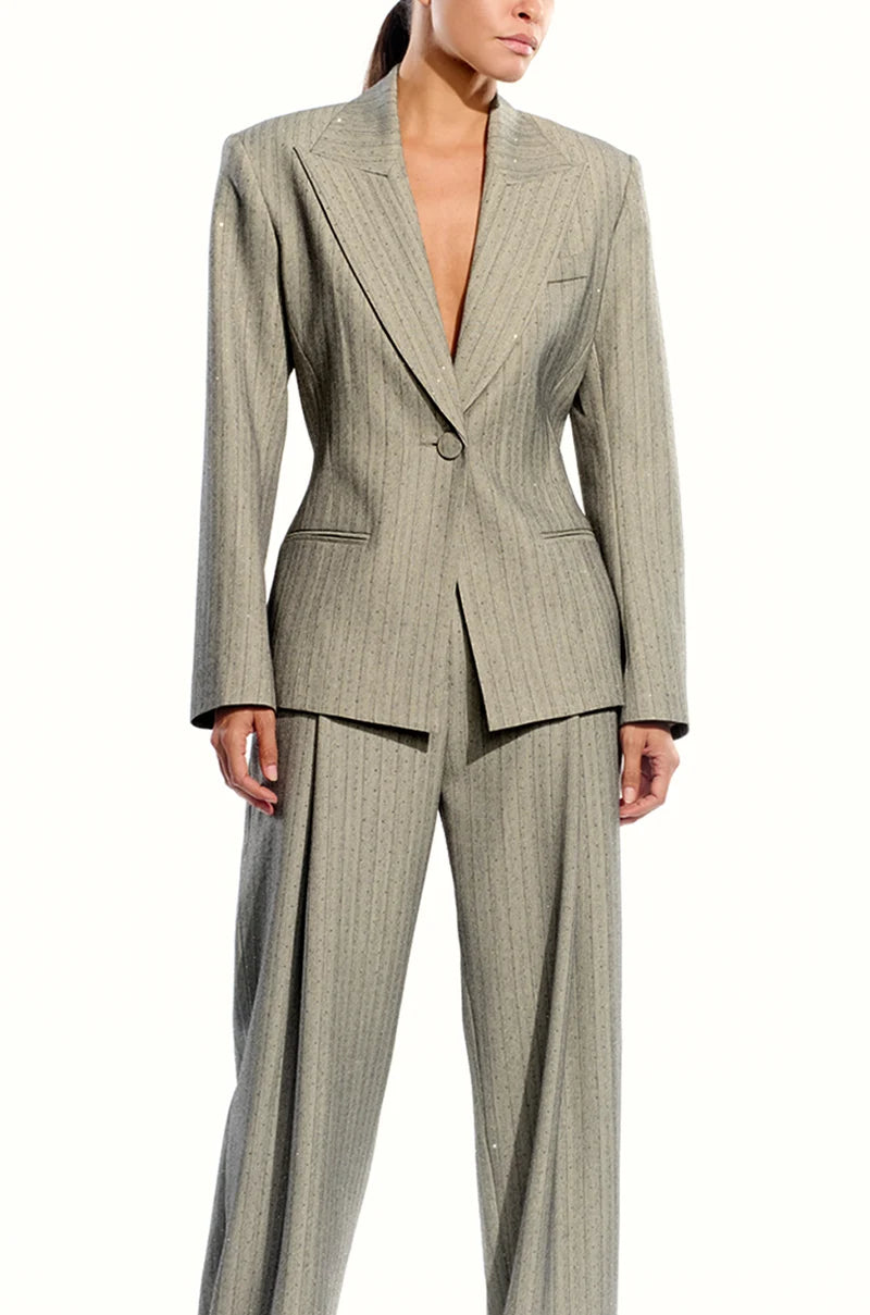 The Sei Curve Blazer in Pinstripe