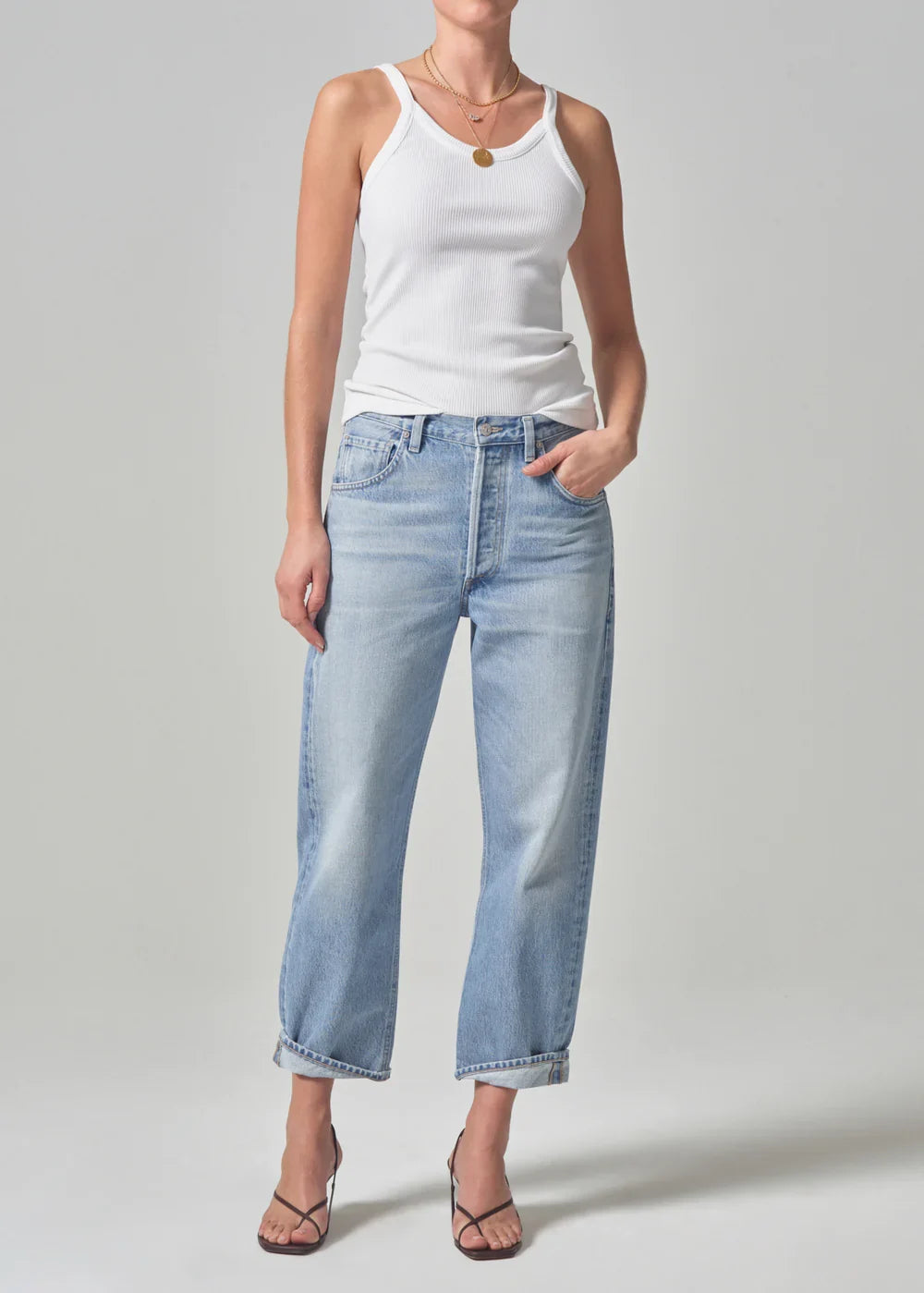 Citizens of Humanity Dahlia Bow Leg Baby Roll Jean in Ribbon