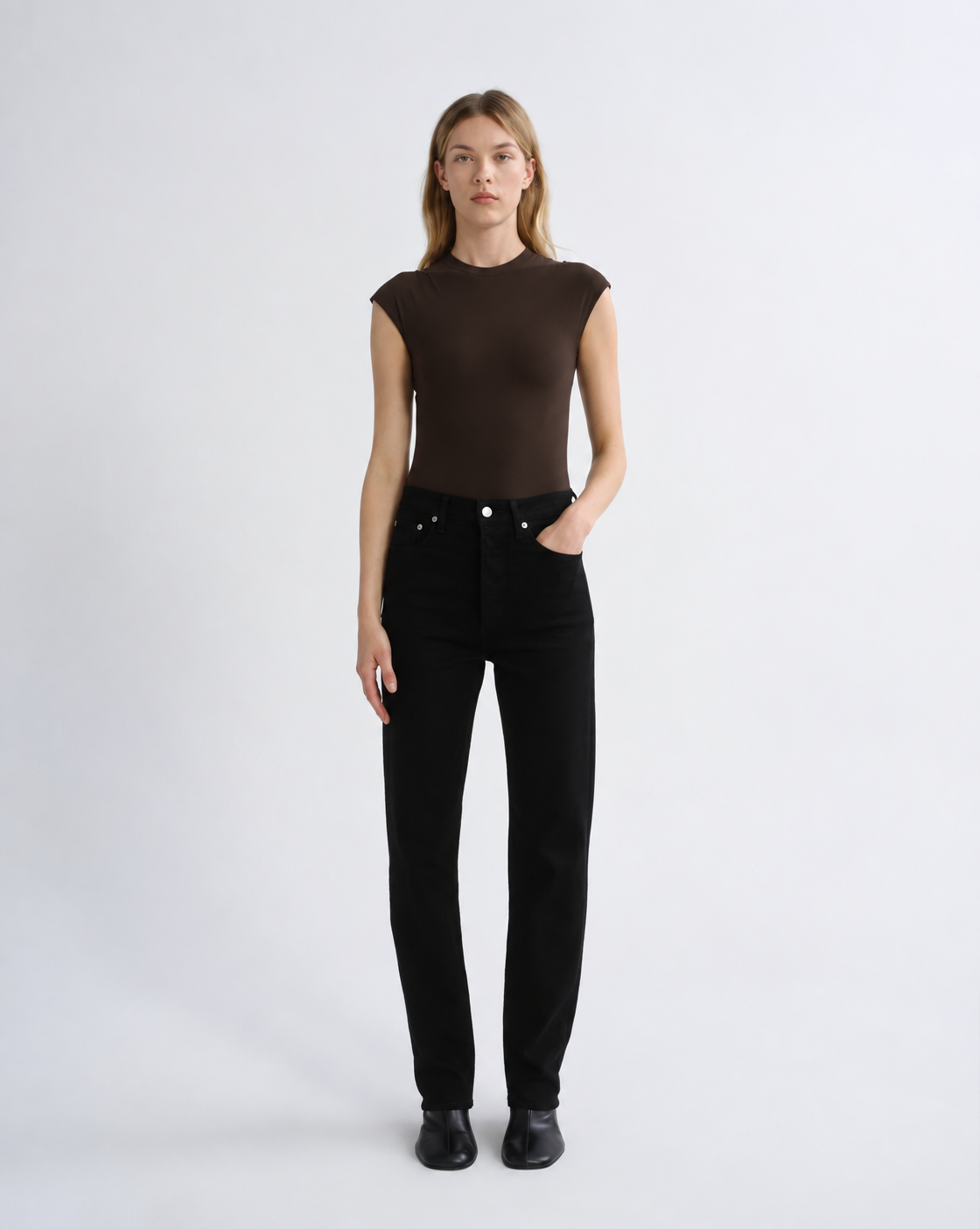 Agolde Agata Bodysuit in Carob