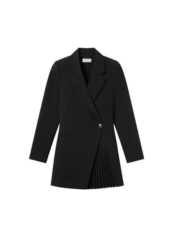 A.L.C. Callen Pleated Blazer Mini Dress in Black, flat lay front view
