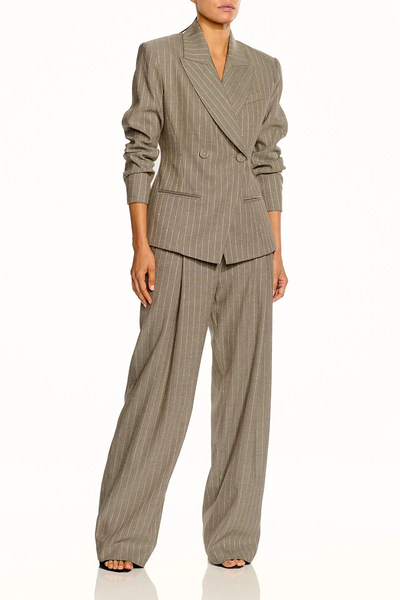 The Sei Cinch Blazer in Pinstripe, front view