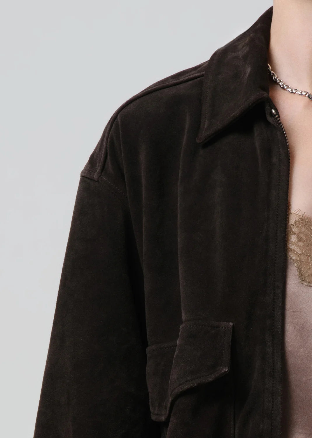 Citizens of Humanity Vivienne Suede Jacket in Chocolate Brown