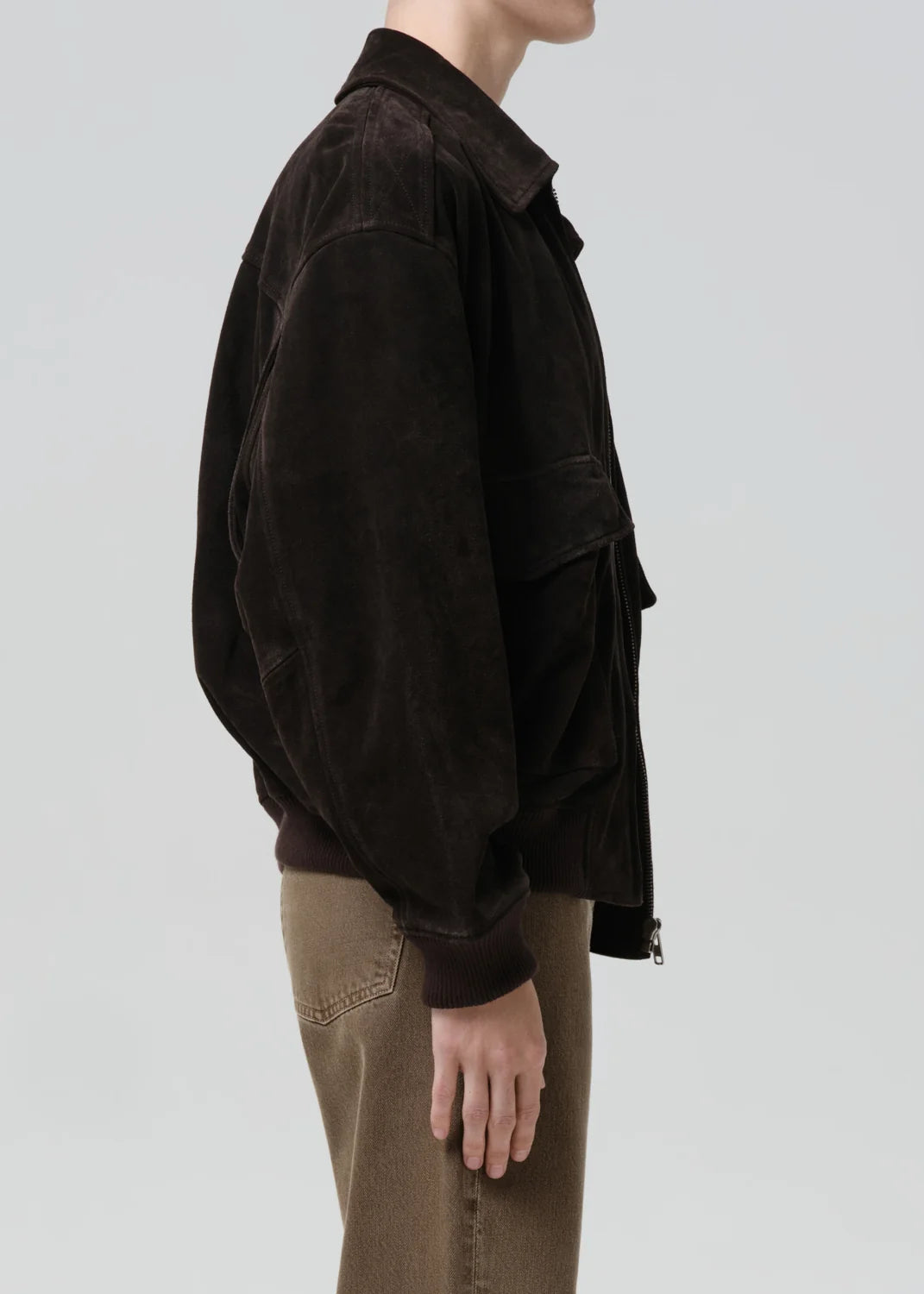 Citizens of Humanity Vivienne Suede Jacket in Chocolate Brown