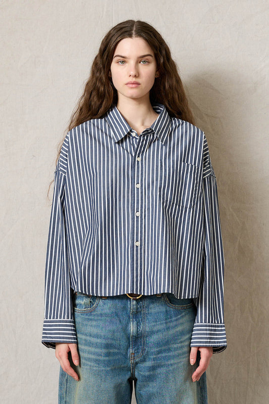 Cropped Button Front Shirt
