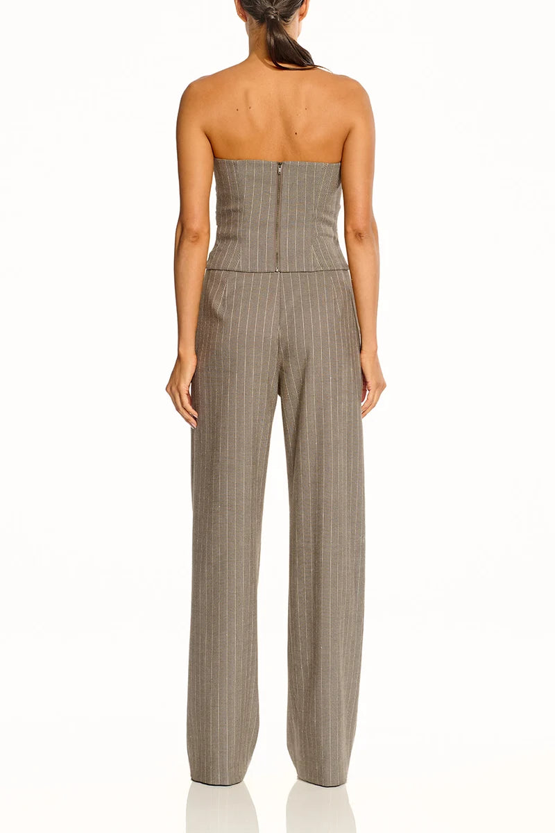 The Sei Boyfriend Trouser in Pinstripe, back view