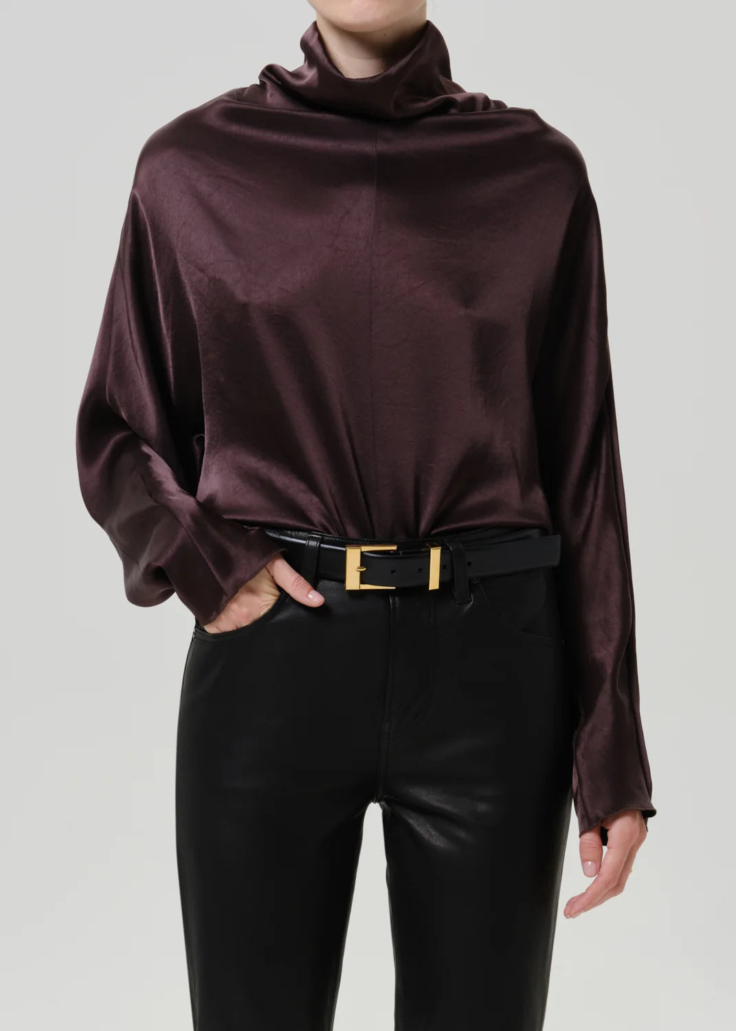 Citizens of Humanity Ilaria Draped Top in Espresso