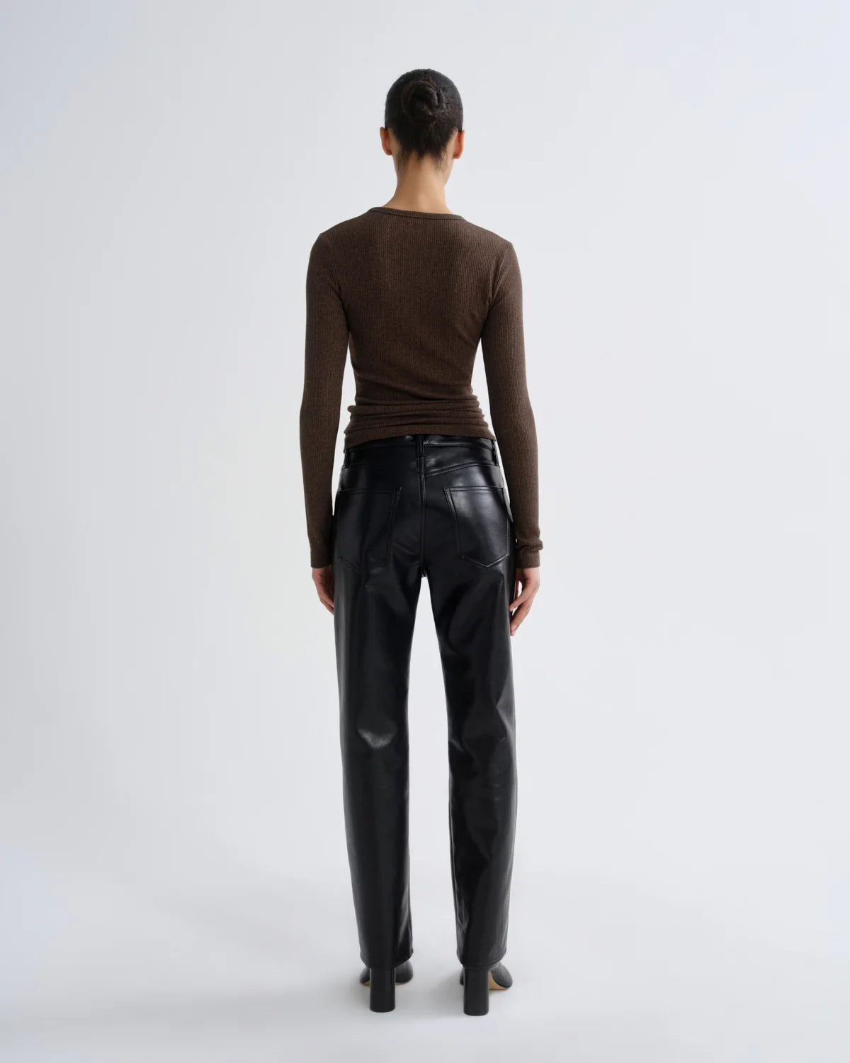 AGOLDE Lana High Rise Vintage Straight Jean (Recycled Leather) in Detox