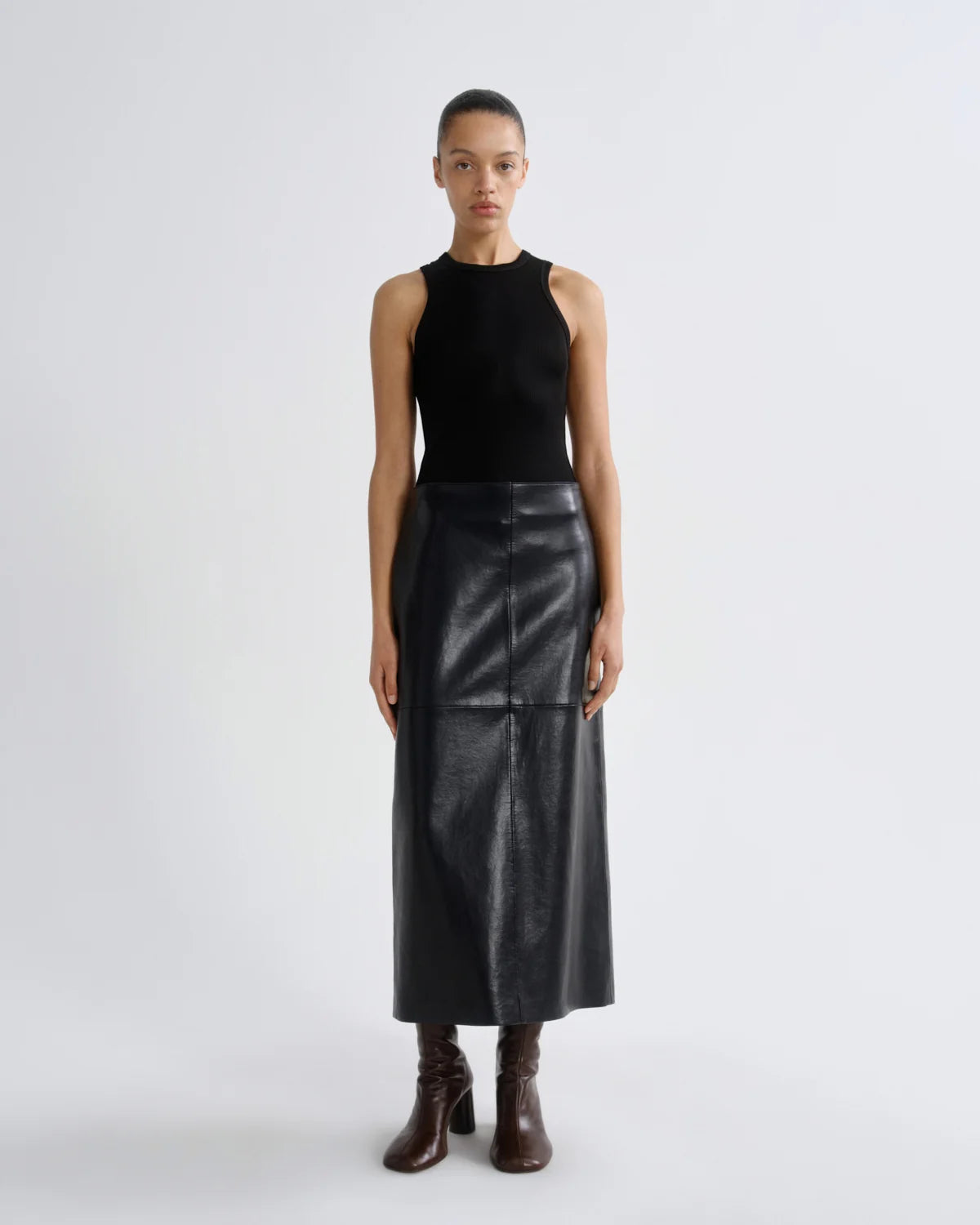 AGOLDE Hikson Skirt (Recycled Leather) in Detox
