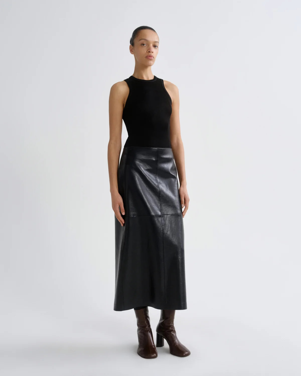 AGOLDE Hikson Skirt (Recycled Leather) in Detox