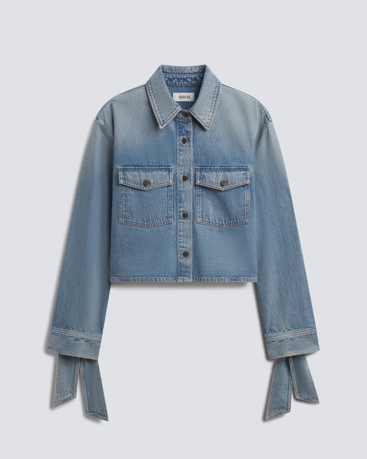AGOLDE Hewitt Strap Sleeve Shirt (Weightless) in Index