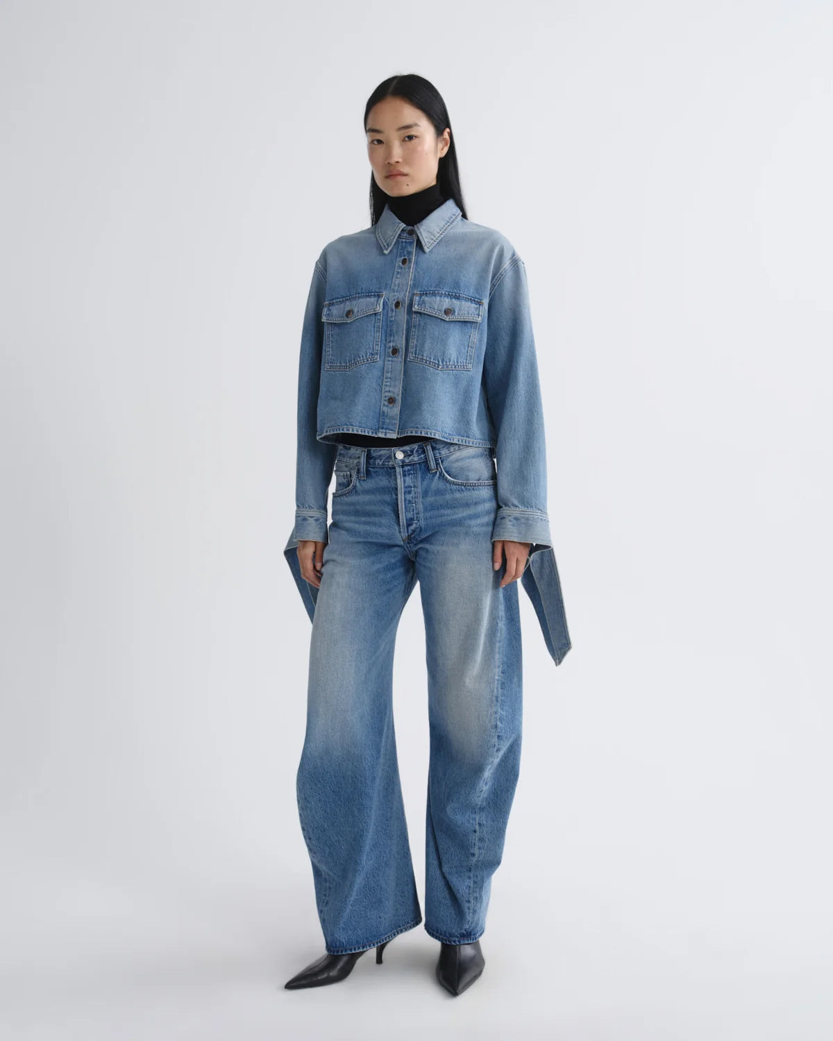 AGOLDE Hewitt Strap Sleeve Shirt (Weightless) in Index