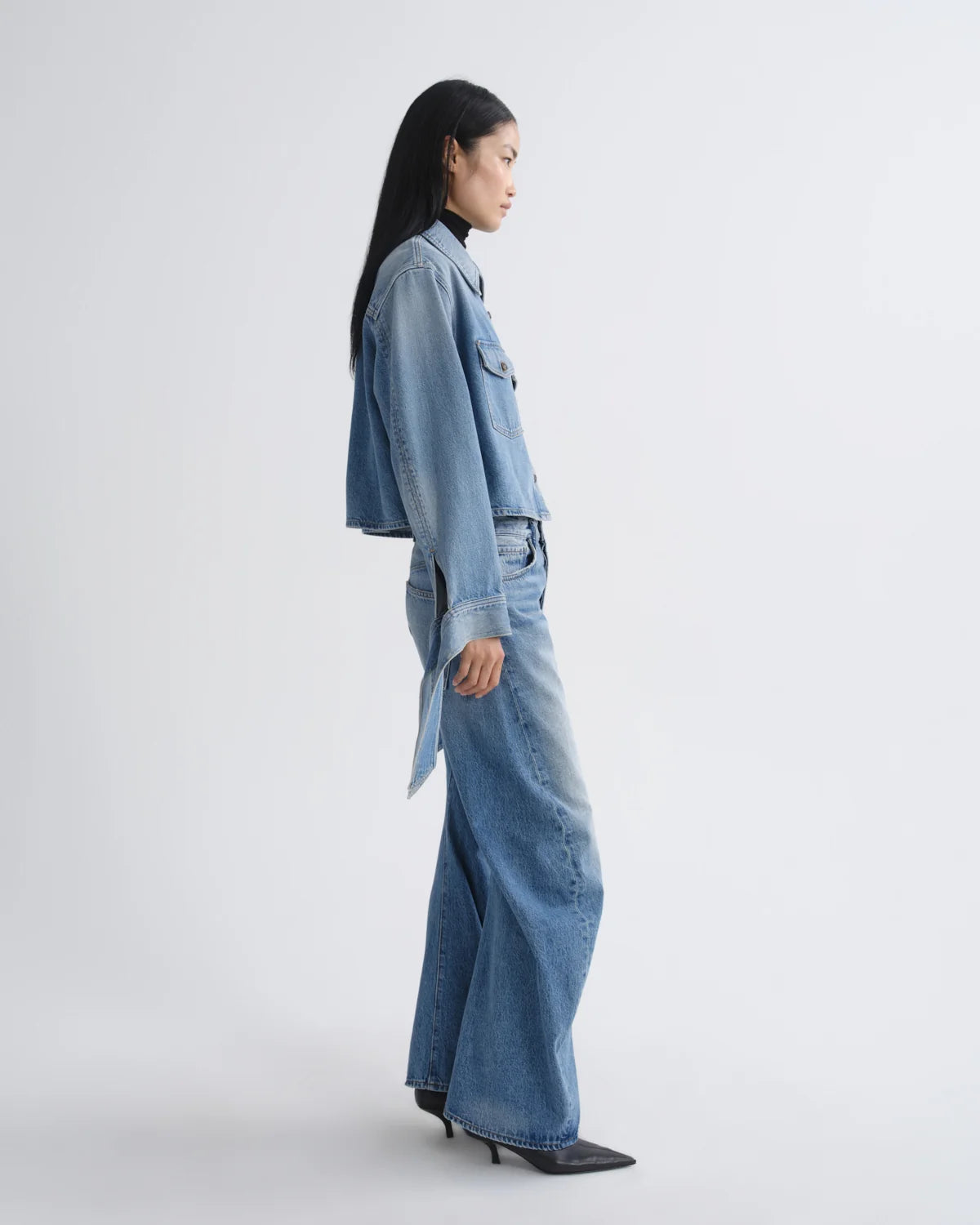 AGOLDE Hewitt Strap Sleeve Shirt (Weightless) in Index
