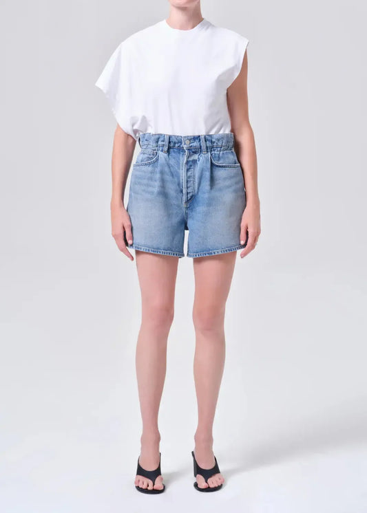 AGOLDE Lyonne Short in Outbreak, front full-length view on model