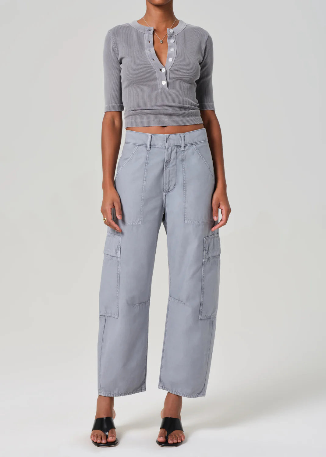 Marcelle Low Slung Cargos Hematite