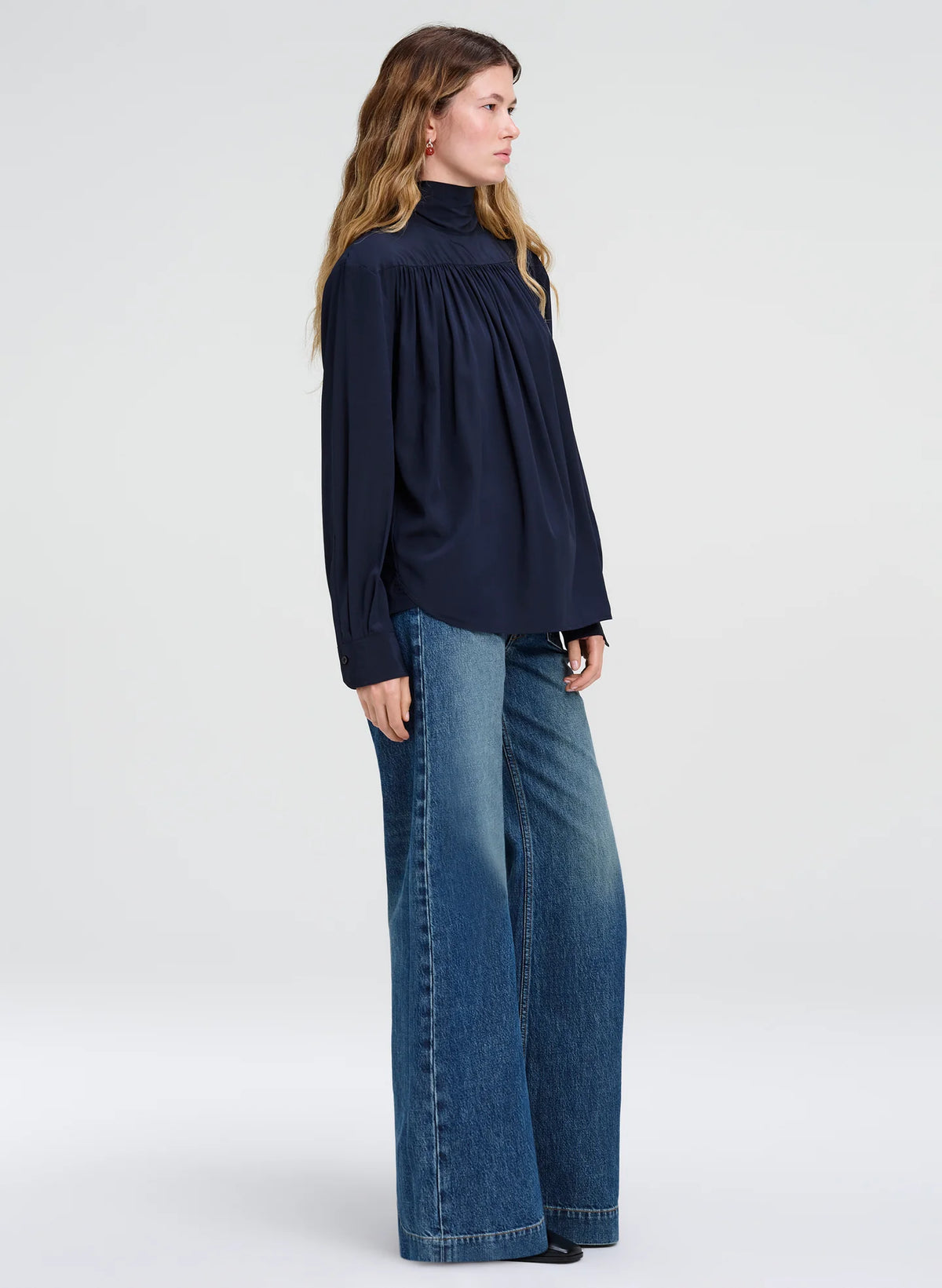 A.L.C. Danielle Silk Top in Evening Blue