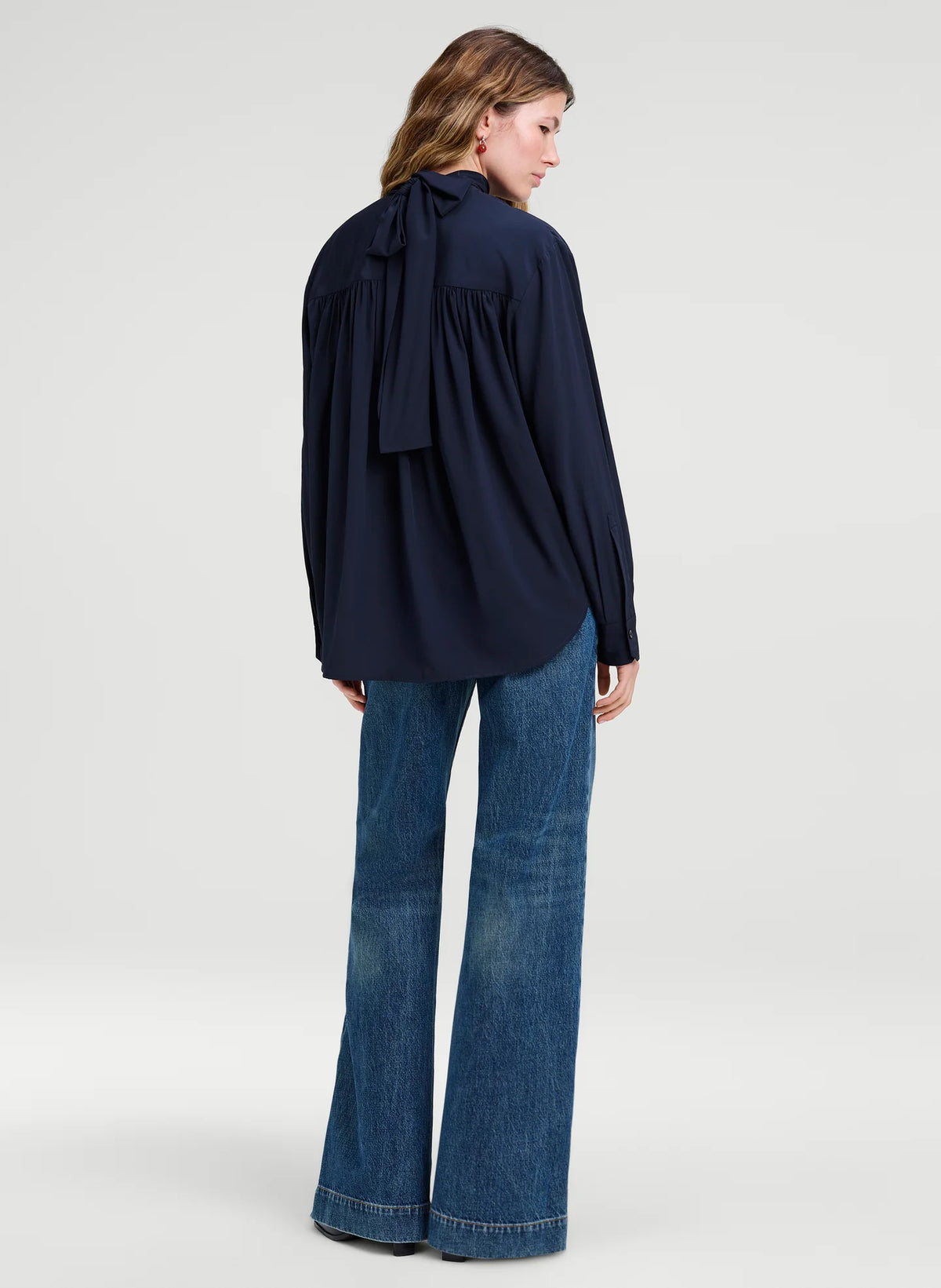 A.L.C. Danielle Silk Top in Evening Blue
