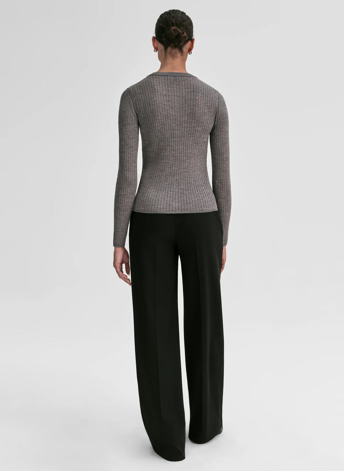 A.L.C. Fisher Fine Merino Cardigan in Medium Heather Grey