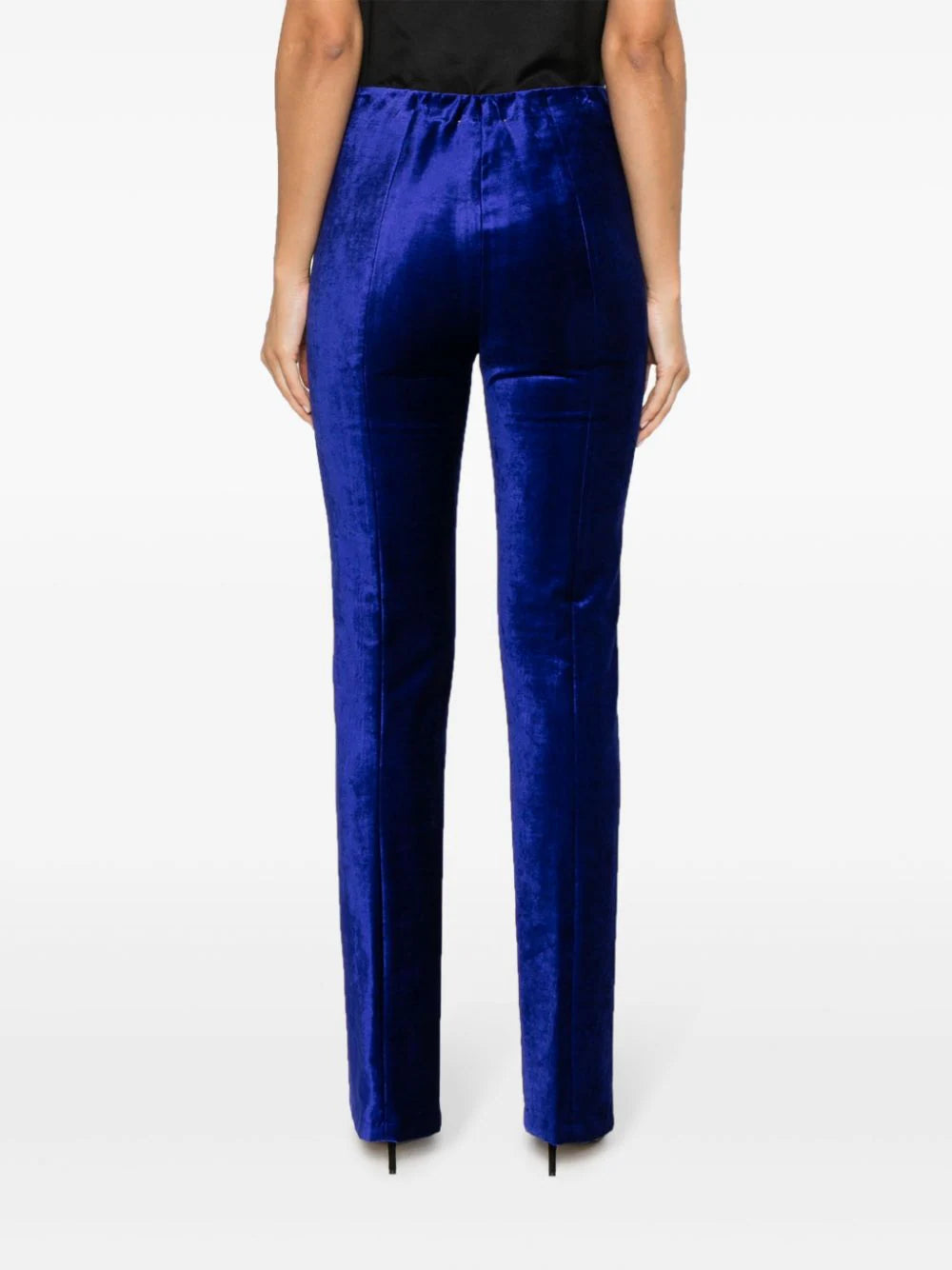 STRAIGHT SLIT VELVET PANTS