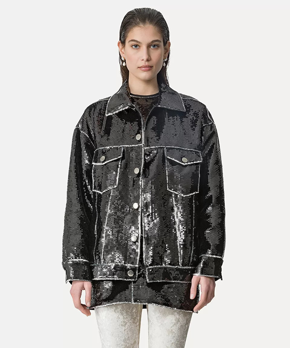 OVERSIZED JACKET STREWN WITH “STARDUST” SPANGLES