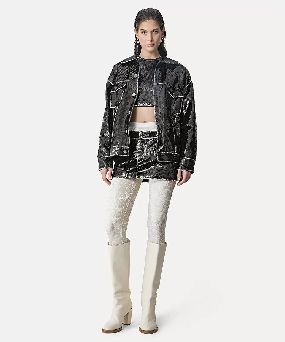 OVERSIZED JACKET STREWN WITH “STARDUST” SPANGLES