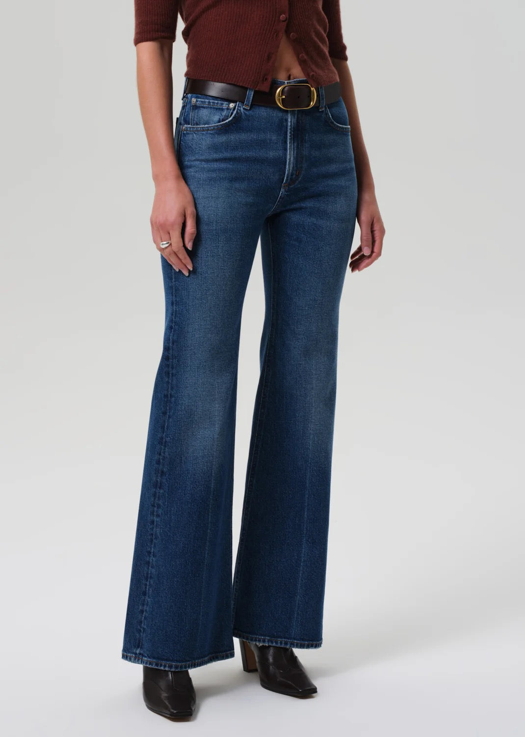 Kimberly Flare hem detail showing wide flare opening and clean finish