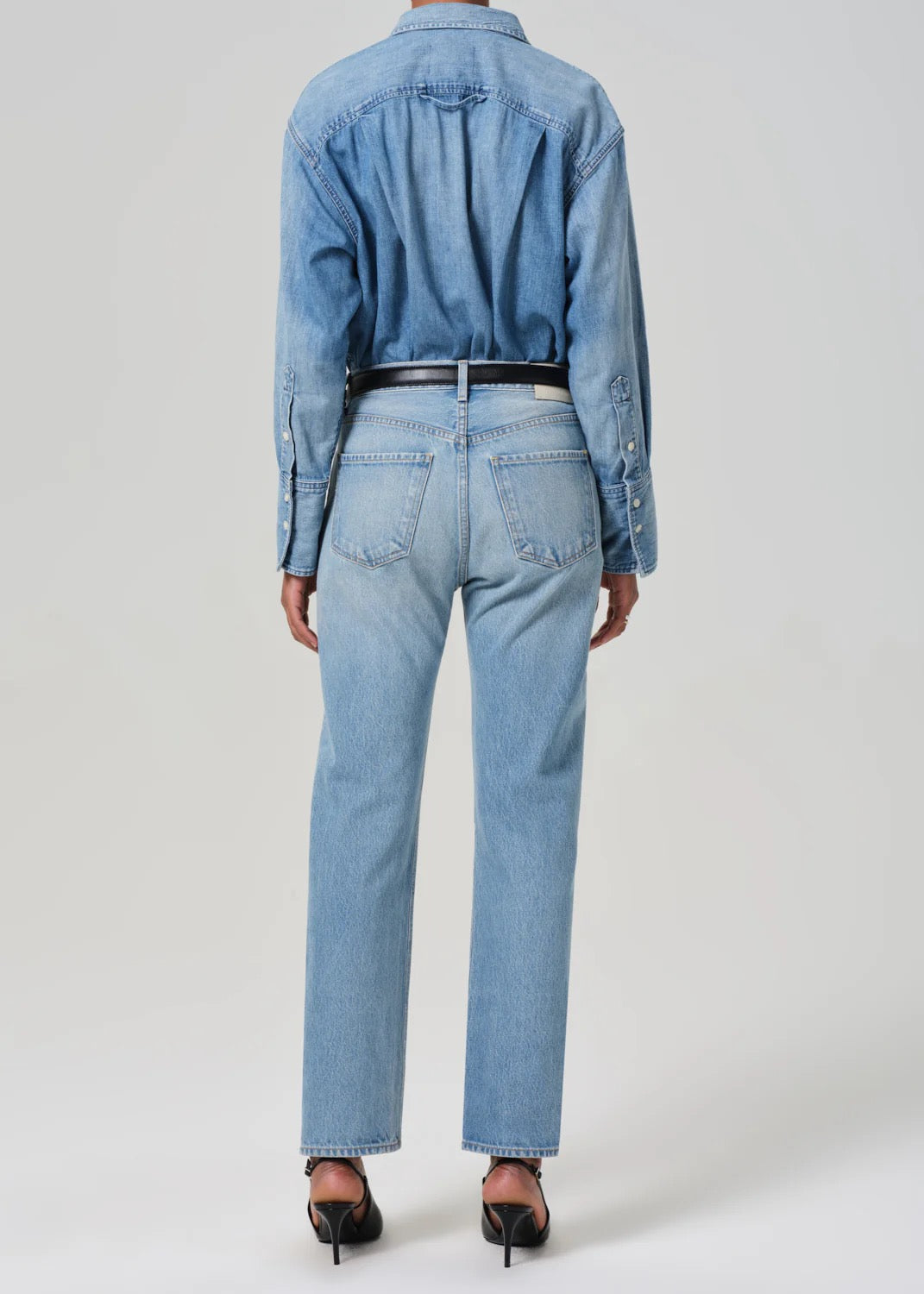 Citizens of Humanity Blaine High Rise Jean in Gemini, back view showing straight leg and back pockets