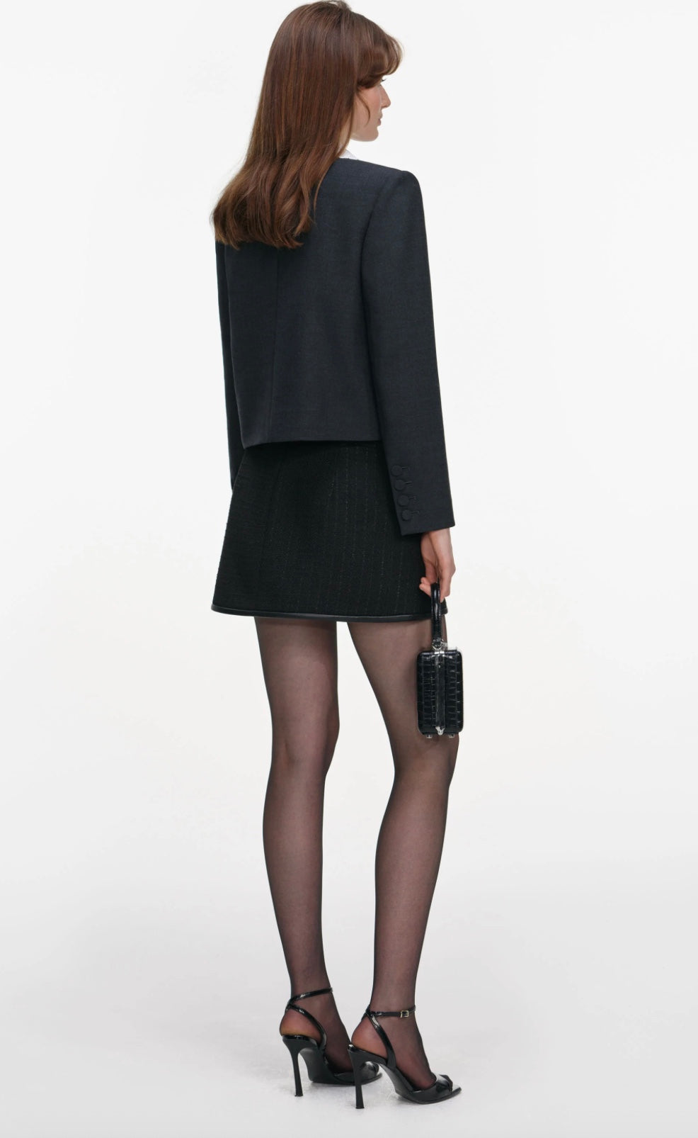 Self Portrait Grey Wool Collared Jacket