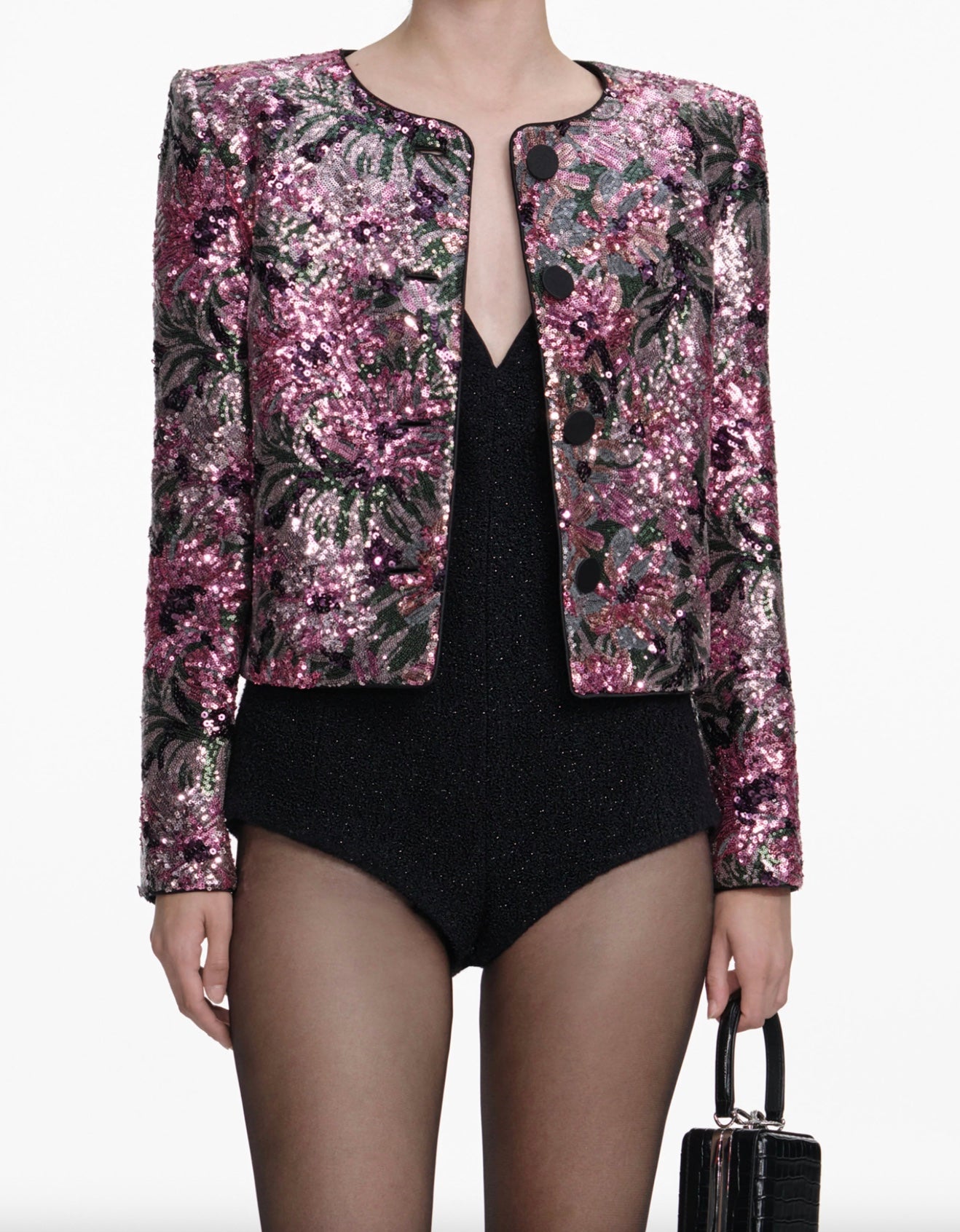 Self Portrait Floral Sequin Jacket