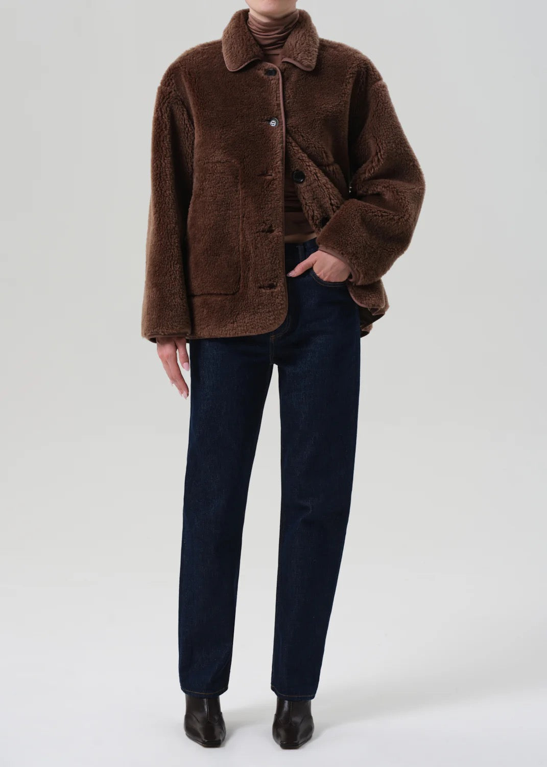 Citizens Of Humanity Astrid Sherpa Jacket In Warm Tan