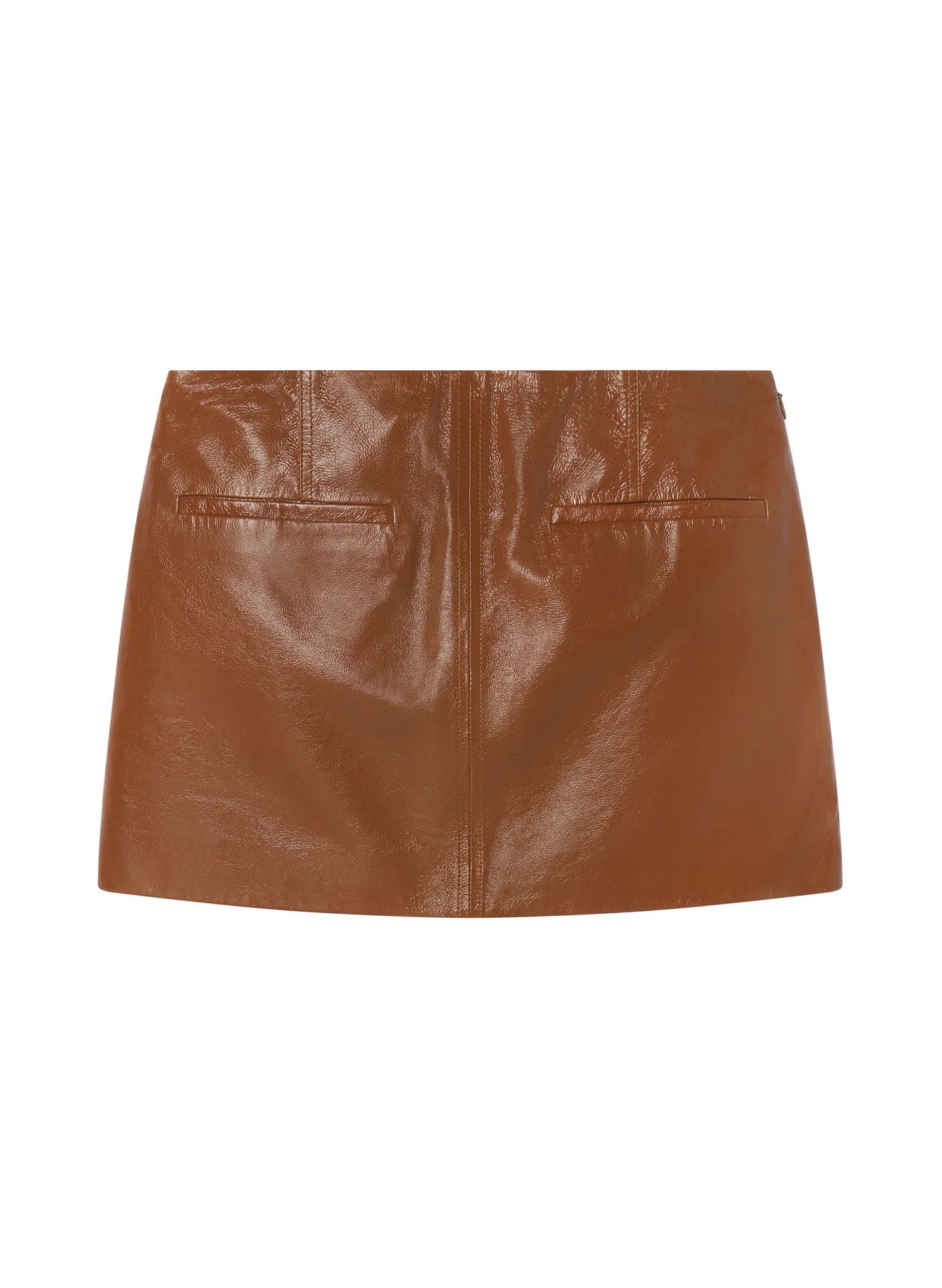 ALC Cowan Glossy Mini Skirt In Saddle
