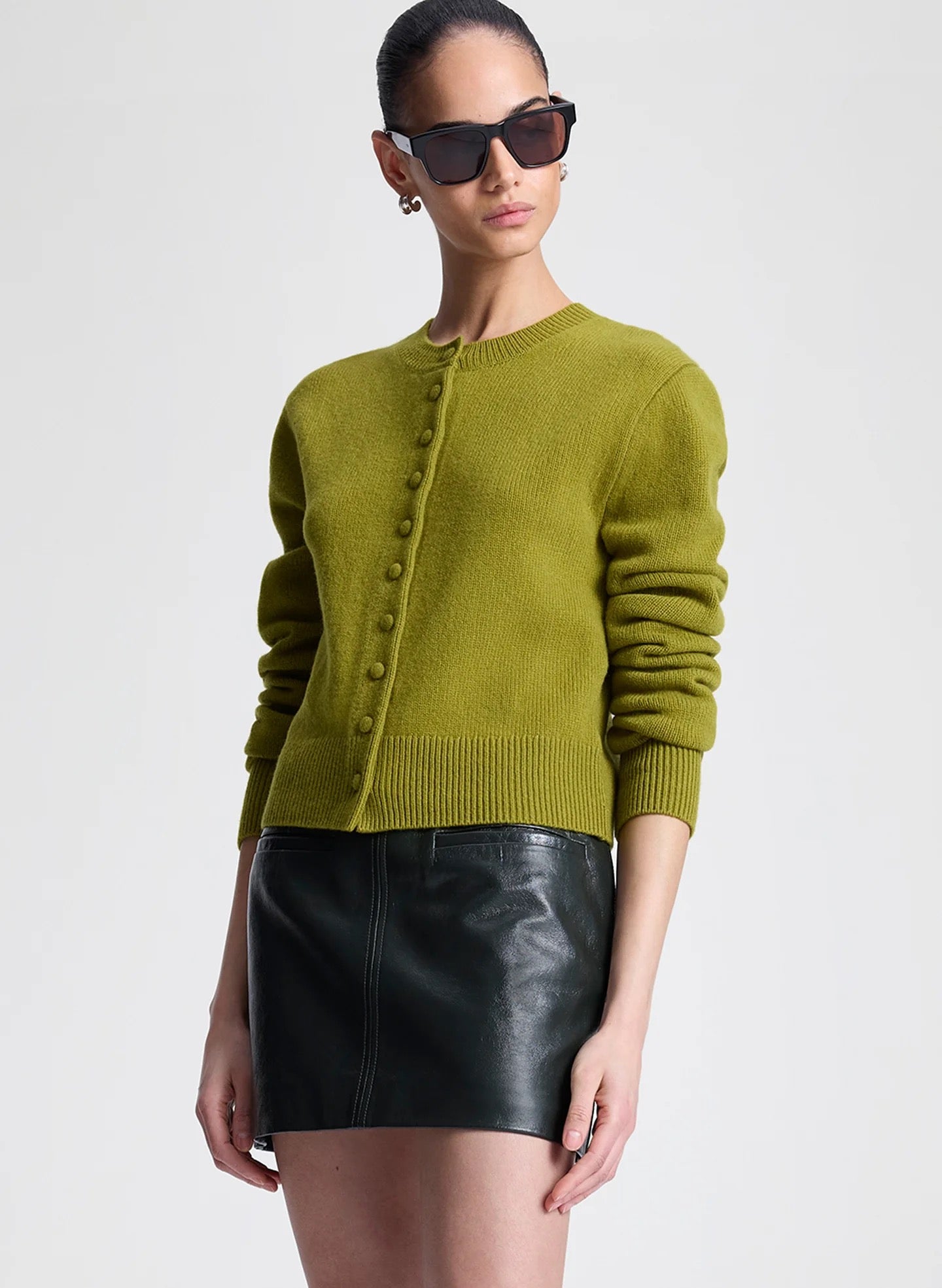 ALC Cowan Glossy Mini Skirt In Black