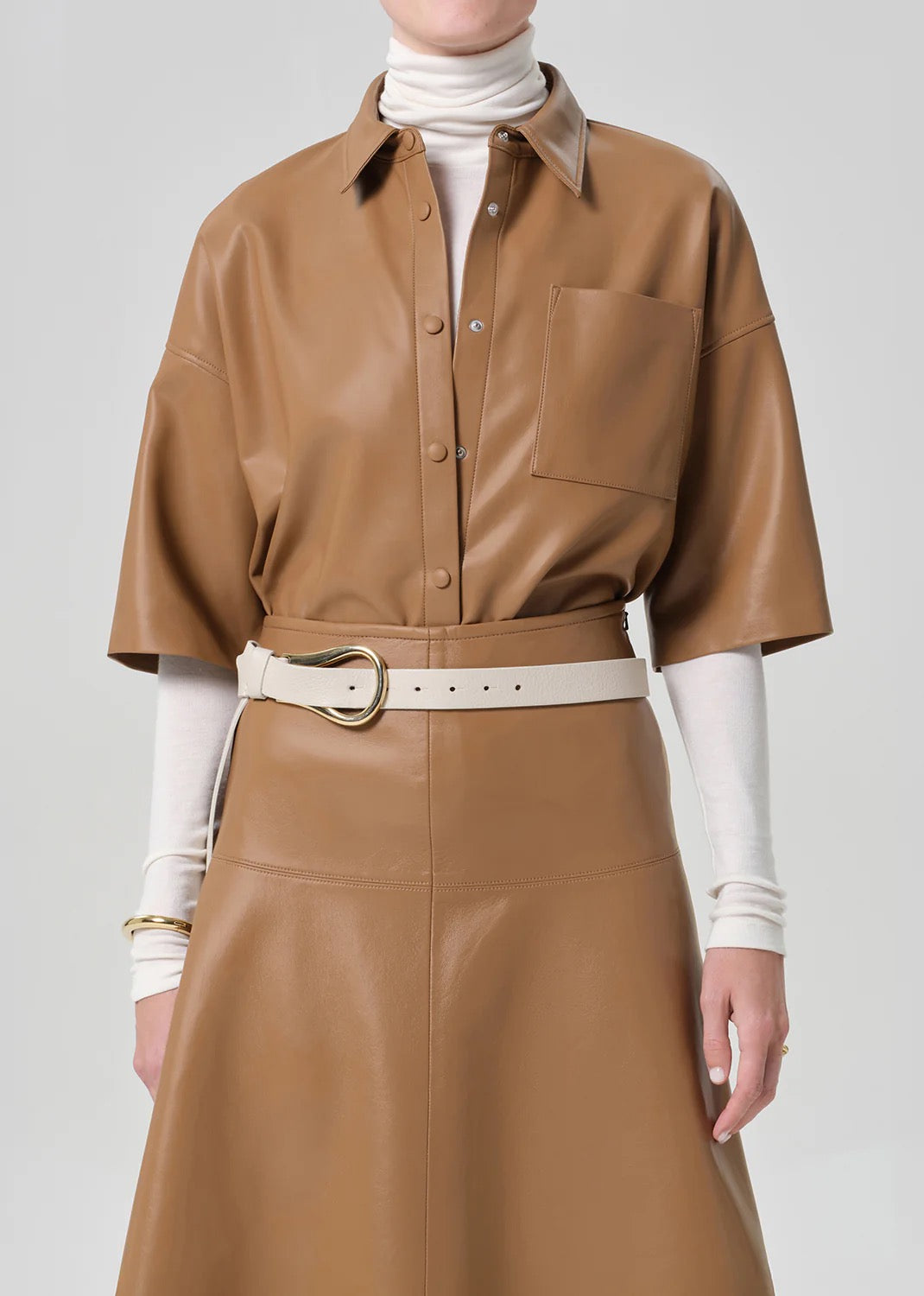 Citizens Of Humanity Frances Cropped Cape in Pale Toffee