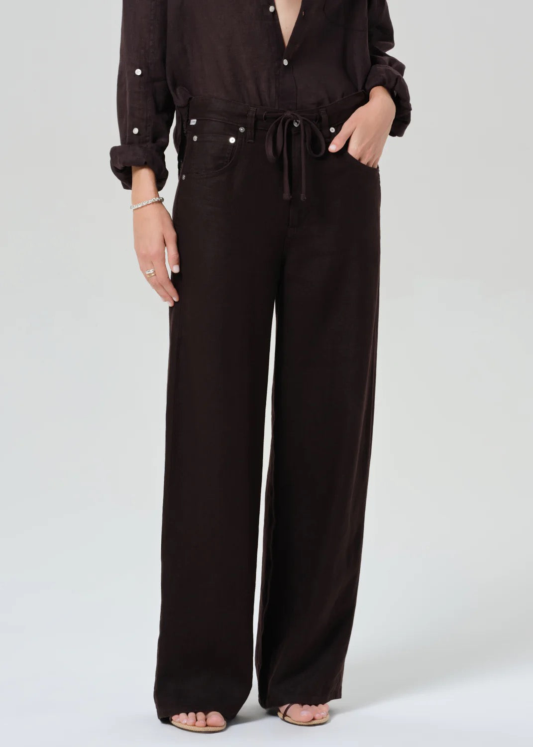 Citizens Of Humanity Brynn Drawstring Trouser In Chocolate