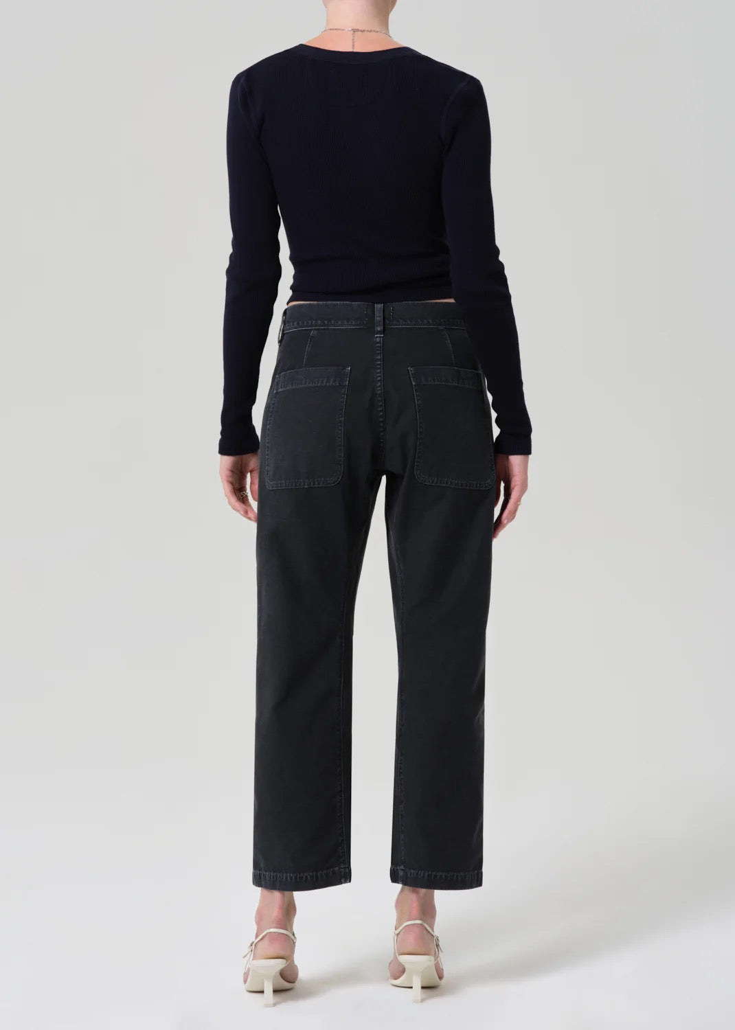 Citizens Of Humanity Low Rise Winslow Utility In Washed Black