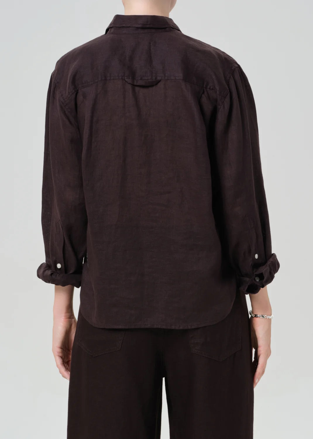 Citizens Of Humanity Kayla Shrunken Shirt In Chocolate