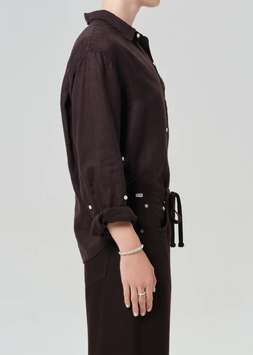 Citizens Of Humanity Kayla Shrunken Shirt In Chocolate