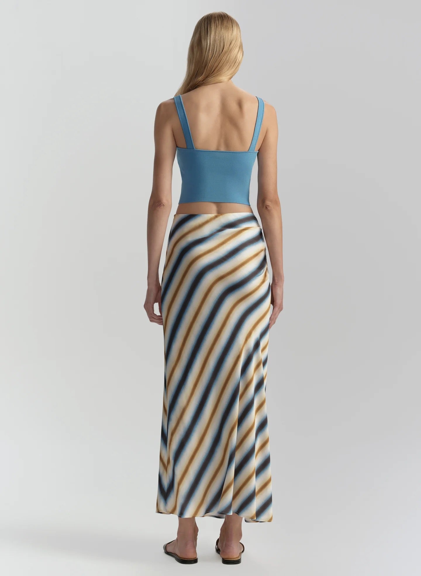 ALC Jean Striped Midi Skirt