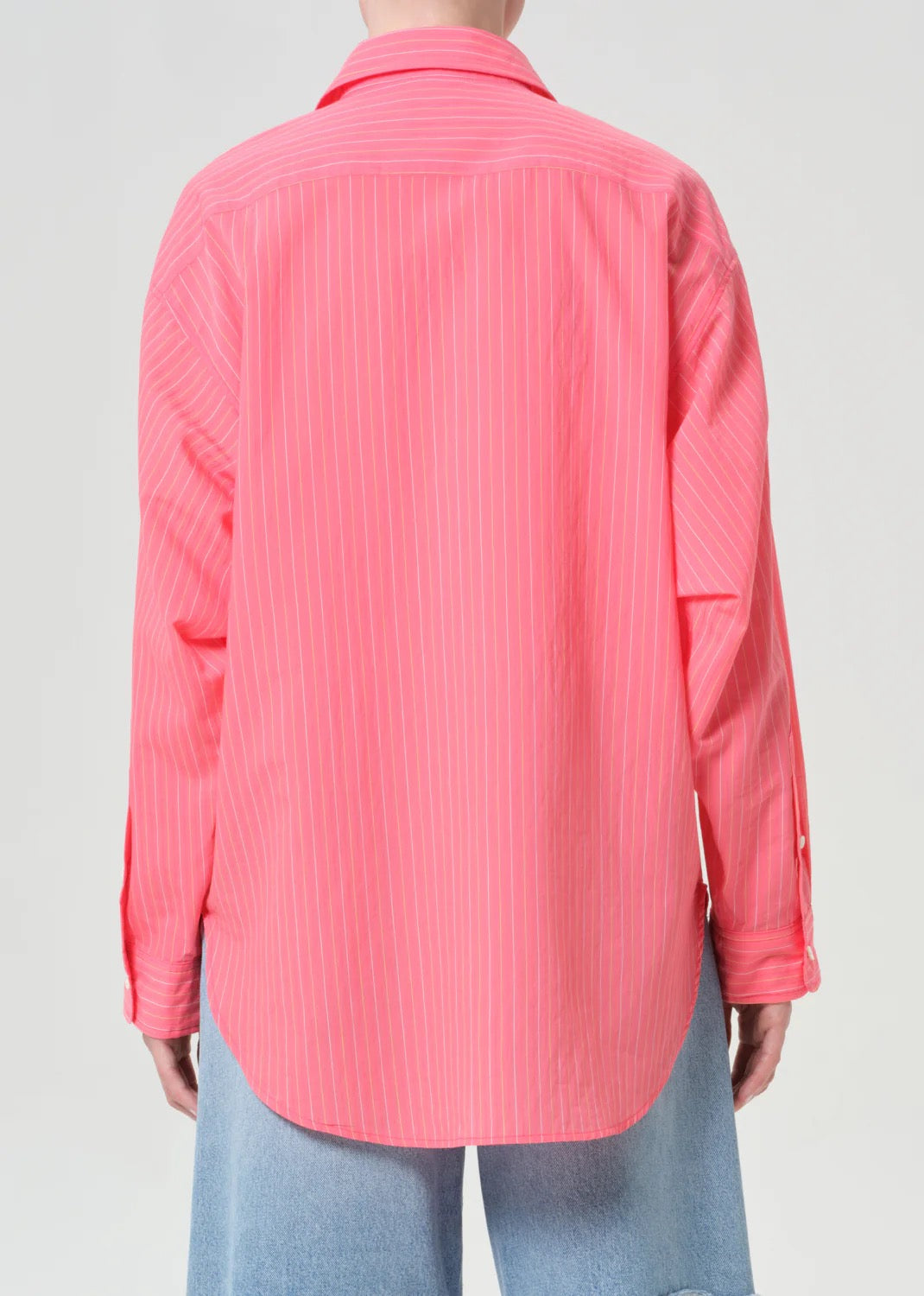Agolde Sona Shirt In Fontana Stripe Candy