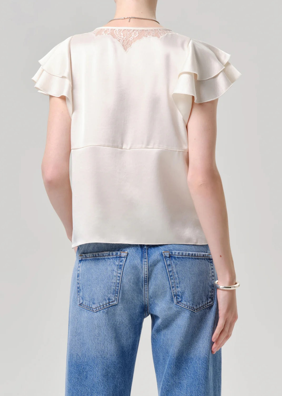 Citizens Of Humanity Lola Flutter Lace Sleeve Top