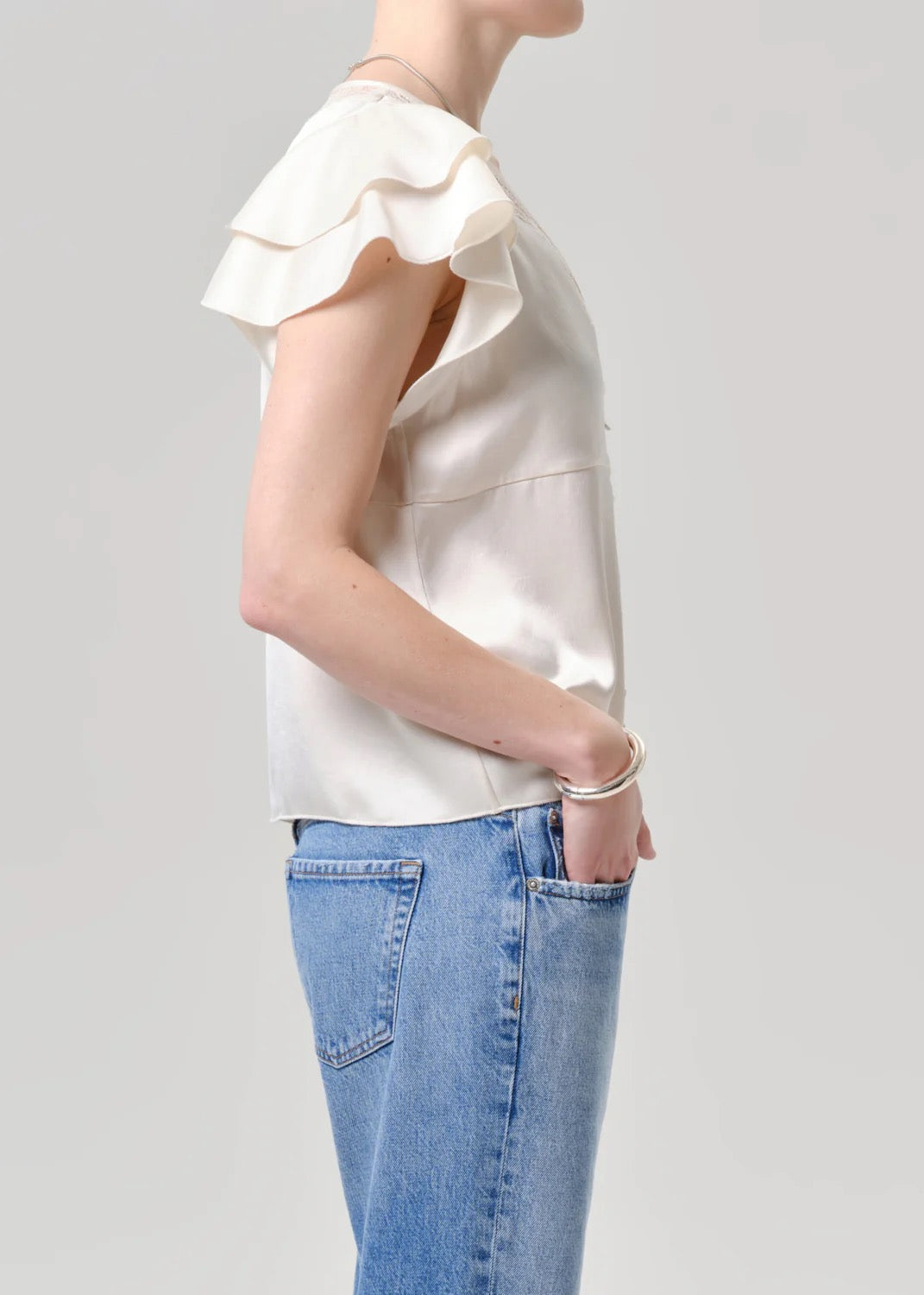 Citizens Of Humanity Lola Flutter Lace Sleeve Top