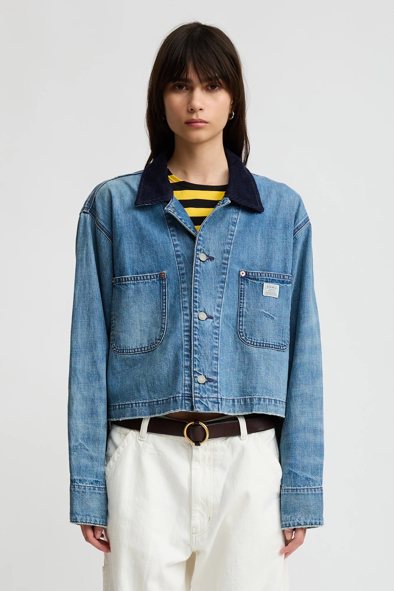 Denemist- Cropped Chore Jacket-Galton Indigo